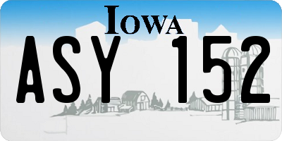 IA license plate ASY152