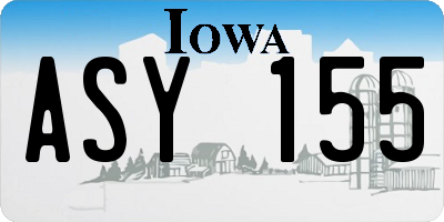 IA license plate ASY155