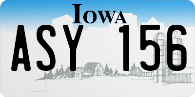 IA license plate ASY156
