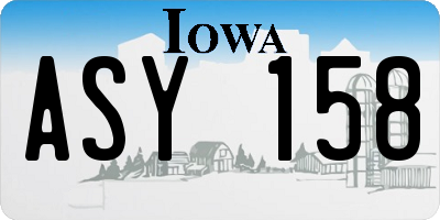 IA license plate ASY158