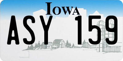 IA license plate ASY159