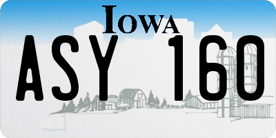 IA license plate ASY160