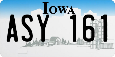 IA license plate ASY161