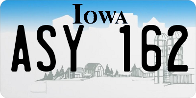 IA license plate ASY162