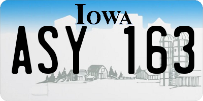 IA license plate ASY163