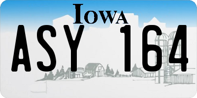 IA license plate ASY164