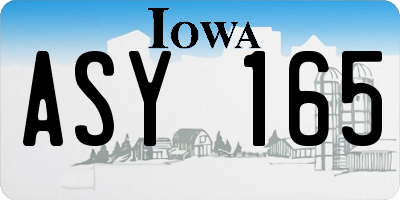 IA license plate ASY165
