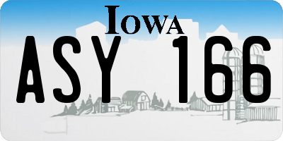 IA license plate ASY166