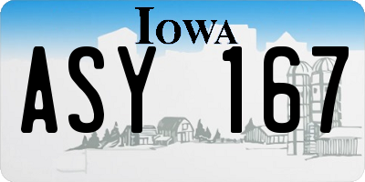 IA license plate ASY167