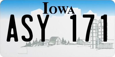 IA license plate ASY171