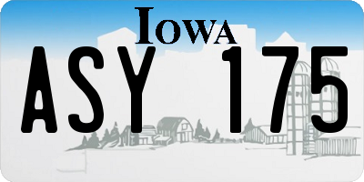 IA license plate ASY175