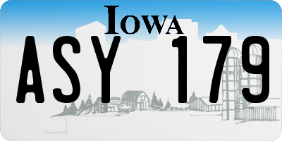 IA license plate ASY179