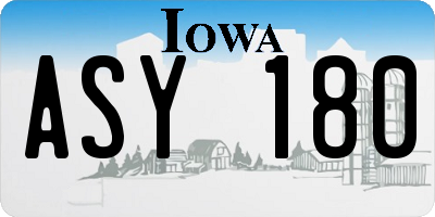 IA license plate ASY180