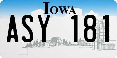 IA license plate ASY181