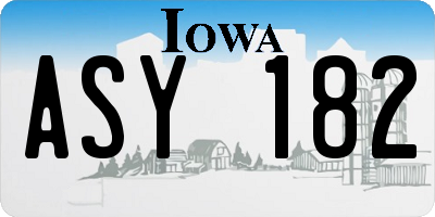 IA license plate ASY182
