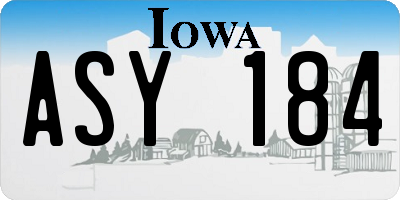 IA license plate ASY184