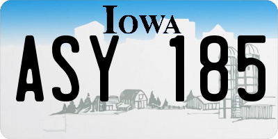 IA license plate ASY185