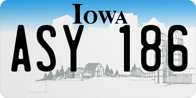 IA license plate ASY186
