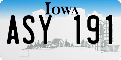 IA license plate ASY191