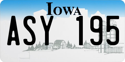 IA license plate ASY195