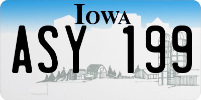 IA license plate ASY199