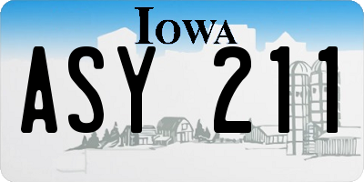 IA license plate ASY211