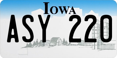 IA license plate ASY220