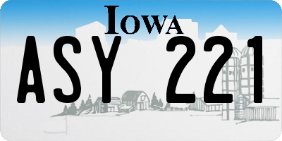 IA license plate ASY221