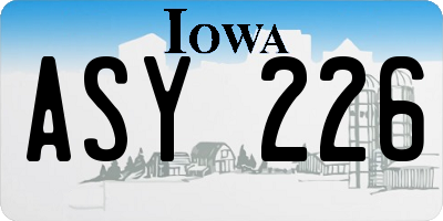 IA license plate ASY226
