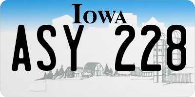 IA license plate ASY228