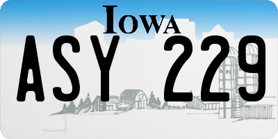 IA license plate ASY229