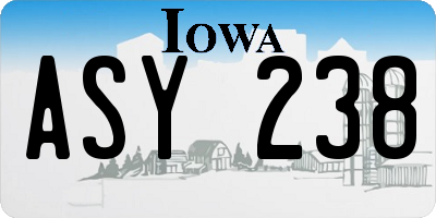 IA license plate ASY238