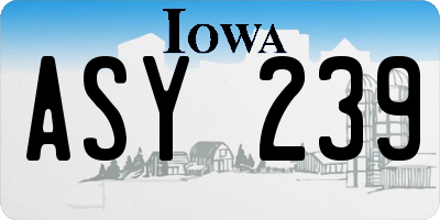 IA license plate ASY239