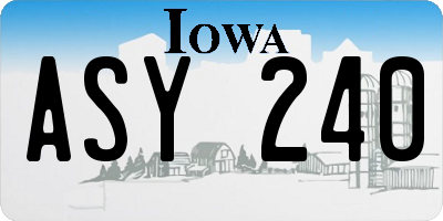 IA license plate ASY240