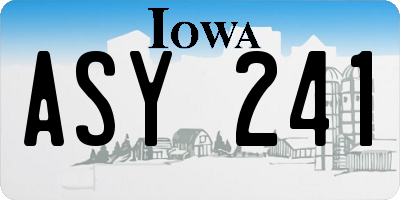 IA license plate ASY241
