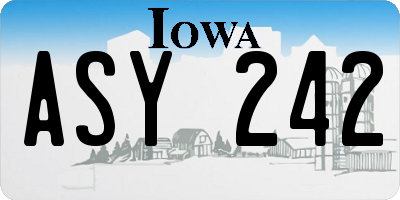 IA license plate ASY242