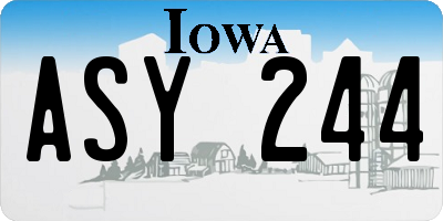 IA license plate ASY244