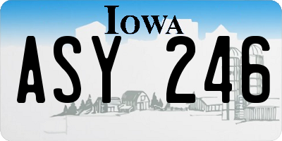 IA license plate ASY246