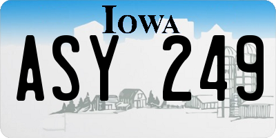 IA license plate ASY249