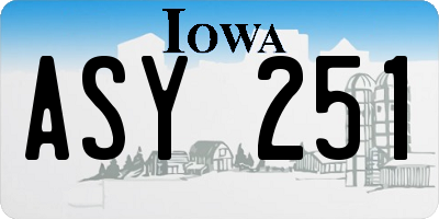 IA license plate ASY251