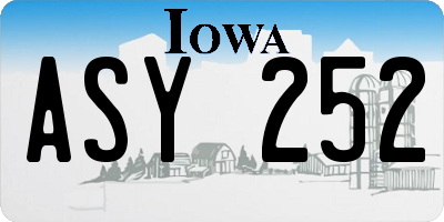 IA license plate ASY252