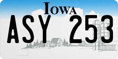 IA license plate ASY253