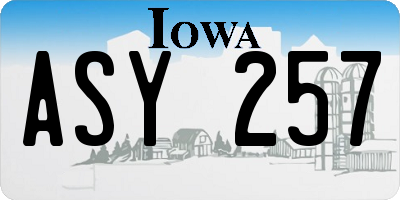 IA license plate ASY257