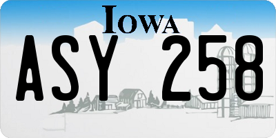 IA license plate ASY258