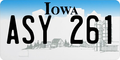 IA license plate ASY261
