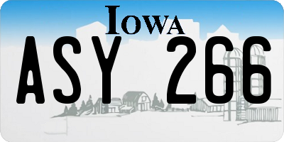 IA license plate ASY266