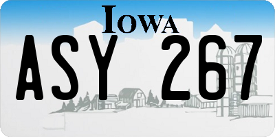 IA license plate ASY267