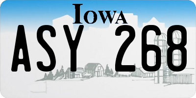 IA license plate ASY268