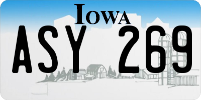 IA license plate ASY269