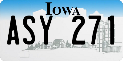 IA license plate ASY271